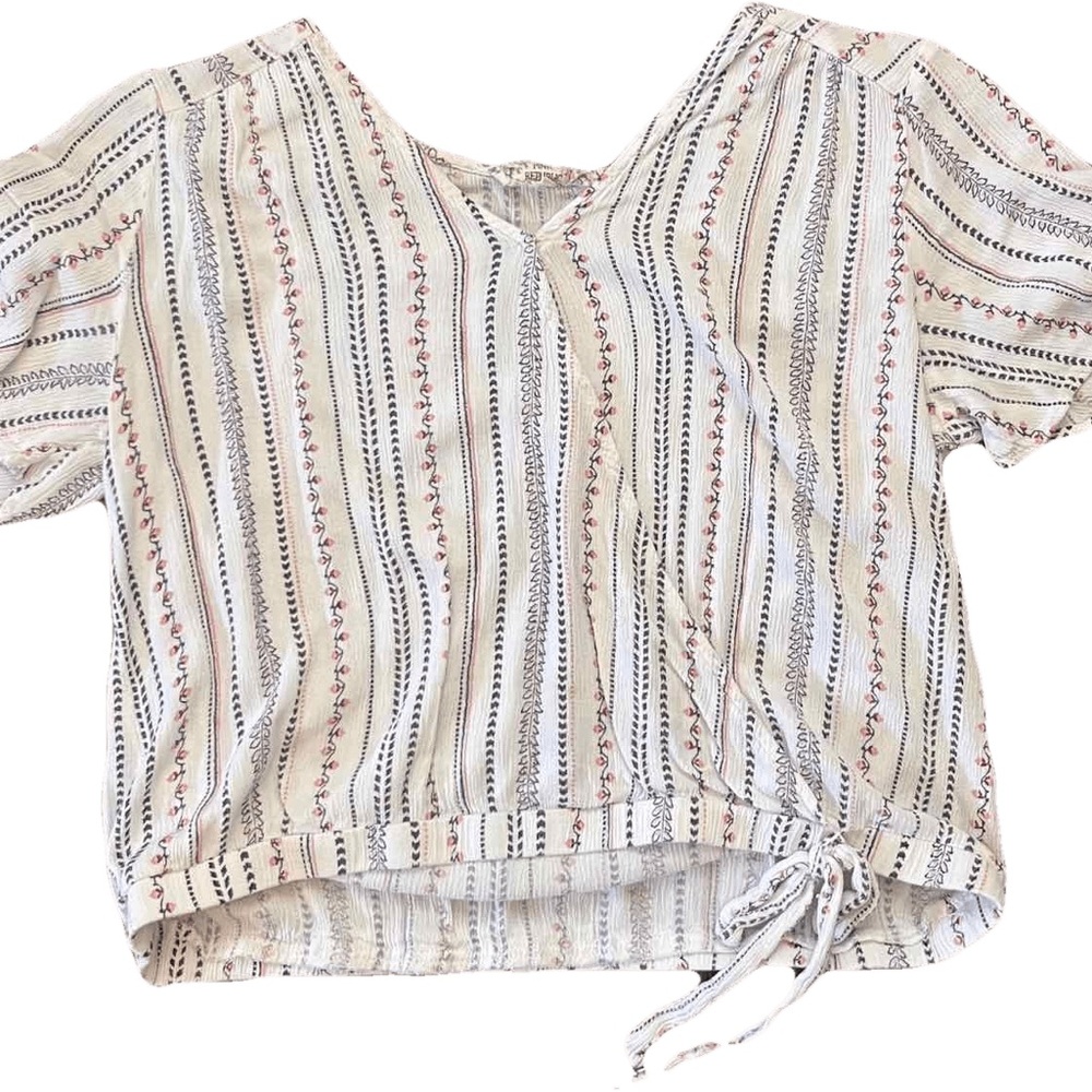 Pink Republic Cream and Black Patterned Top